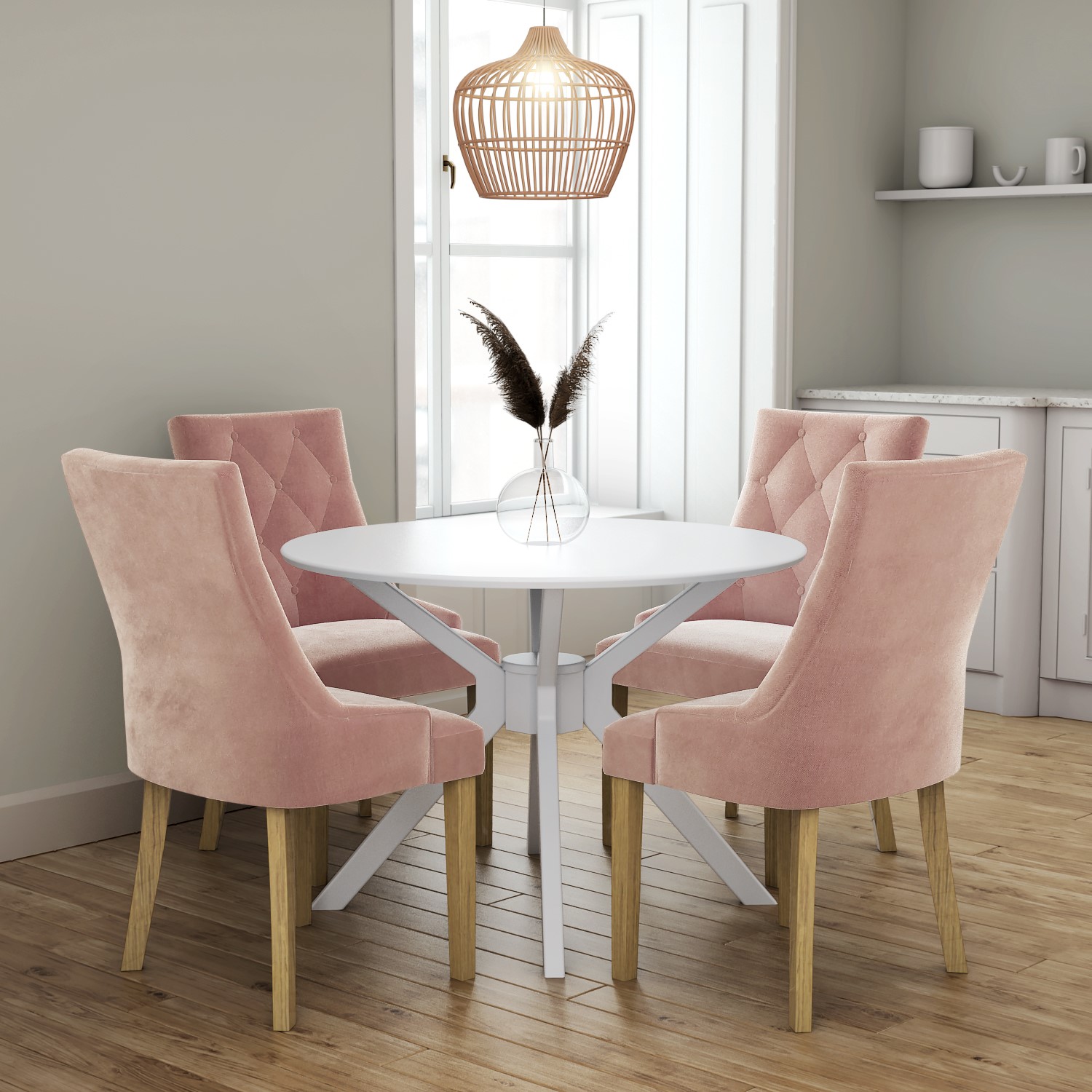 Elegant Pink Dining Room Table Set for Modern Home Decor