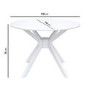 White Round Dining Table with 4 Pink Velvet Dining Chairs