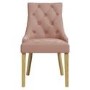 White Round Dining Table with 4 Pink Velvet Dining Chairs