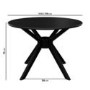 Round Black Dining Table Set with 4 Black Spindle Back Chairs - Seats 4 - Karie