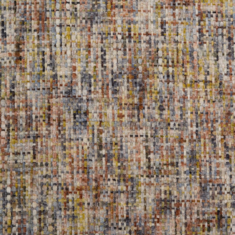 Set of 2 Multi Coloured Upholstered Curved Dining Chairs - Celia