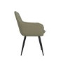 Round to Oval Black Extendable Dining Table Set with 4 Sage Green Faux Leather Chairs - Seats 4 - Kaire
