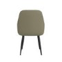 Round to Oval Black Extendable Dining Table Set with 4 Sage Green Faux Leather Chairs - Seats 4 - Kaire