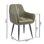 Round to Oval Black Extendable Dining Table Set with 4 Sage Green Faux Leather Chairs - Seats 4 - Kaire