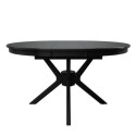A1/KAE003 ONLY OPENED - Large Black Extendable Round to Oval Dining Table - Seats 4-6 - Karie