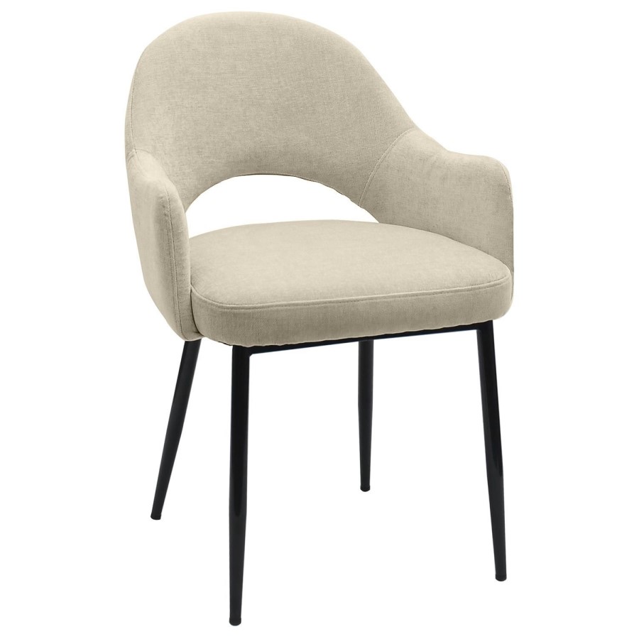 Set of 6 Beige Upholstered Dining Chairs - Colbie