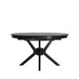 Large Black Wooden Extendable Round to Oval Dining Table - Seats 4 - 6 - Karie