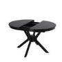 Large Black Wooden Extendable Round to Oval Dining Table - Seats 4 - 6 - Karie