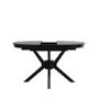 Large Black Wooden Extendable Round to Oval Dining Table - Seats 4 - 6 - Karie