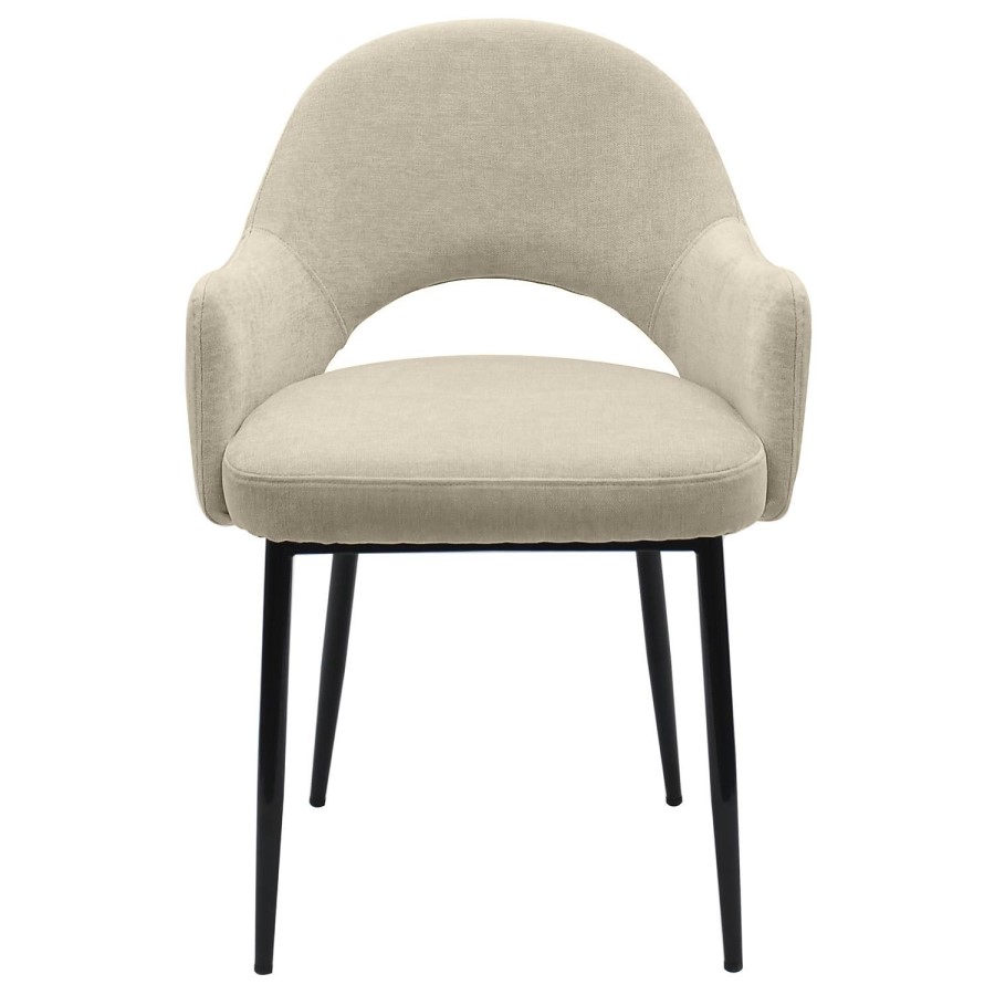 Set of 6 Beige Upholstered Dining Chairs - Colbie