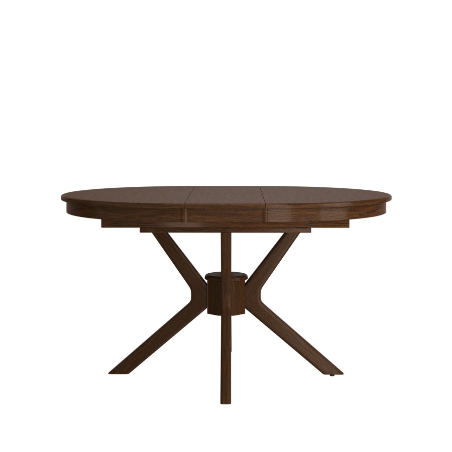 Large Walnut Round to Oval Extendable Dining Table - Seats 4 - 6 - Karie