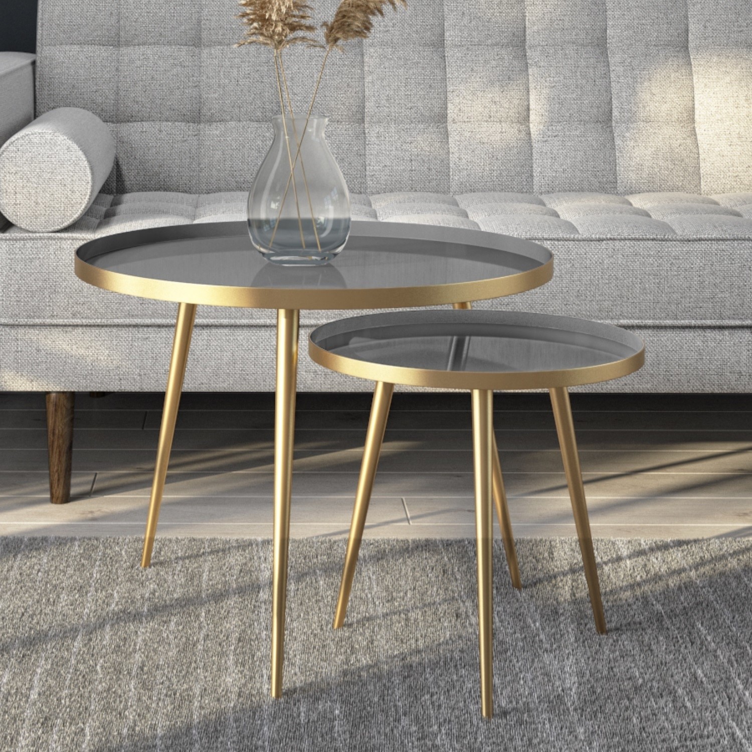 Round nest deals of tables grey