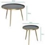 Round Nest of Tables in Gold & Grey - Kaisa