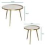 Round Side Tables -2- in Gold & Taupe - Kaisa