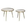 Round Side Tables -2- in Gold & Taupe - Kaisa