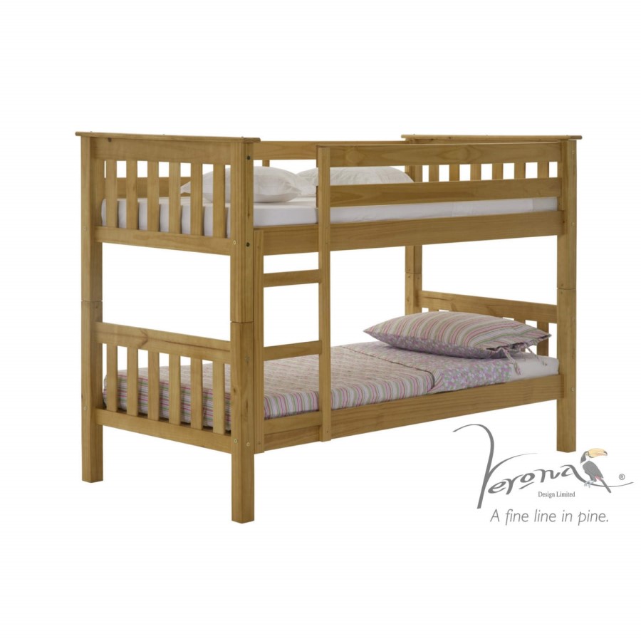 Verona Design Barcelona Solid Pine Small Single Bunk Bed - 75x190cm