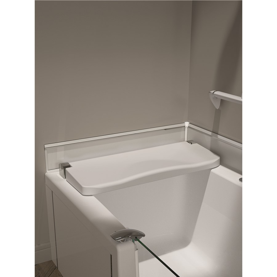 Walk In Shower Bath Right Hand with Bath Screen & Bath Seat 1700 x 750mm - Kineduo