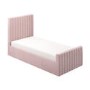 GRADE A1 - Pink Velvet Single Side-Lift Ottoman Bed - Khloe