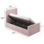 GRADE A1 - Pink Velvet Single Side-Lift Ottoman Bed - Khloe