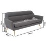 2 Seater Sofa and Armchair Set in Grey Fabric - Kiko