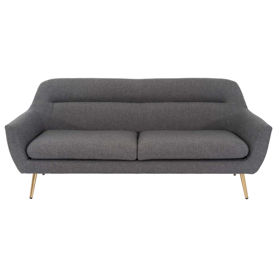 2 Seater Sofa and Armchair Set in Grey Fabric - Kiko