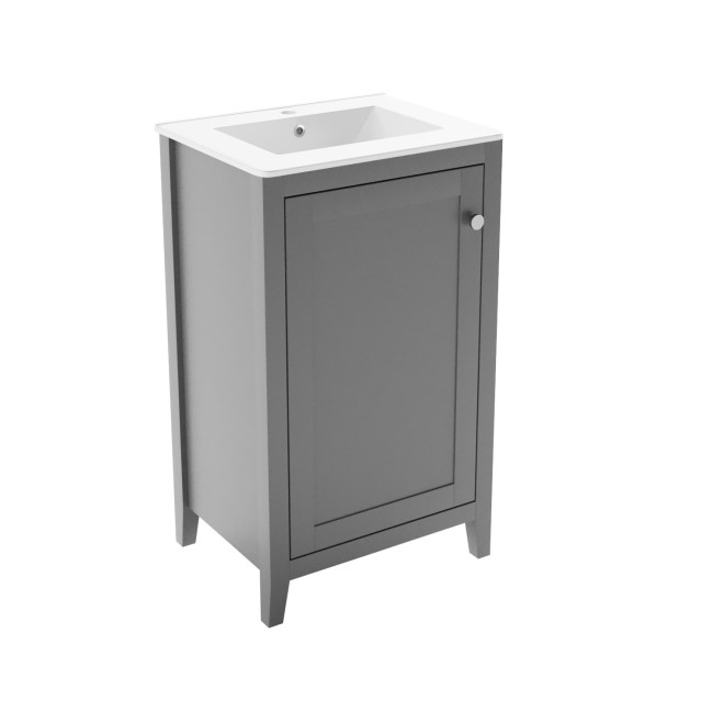 Grade A1 - 500mm Grey Freestanding Vanity Unit with Basin - Kinsley 