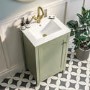 Grade A2 - 500mm Green Freestanding Vanity Unit with Basin - Kinsley 
