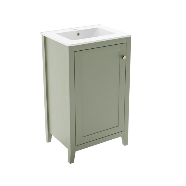 500mm Green Freestanding Vanity Unit with Basin - Kinsley 