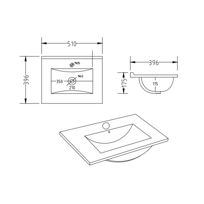 Grade A1 - 500mm Grey Freestanding Vanity Unit with Basin - Kinsley 