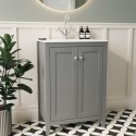 BUN/KIN600VG/88745 600mm Grey Freestanding Vanity Unit with Basin - Kinsley