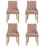 Set of 4 Pink Velvet Dining Chairs - Kaylee