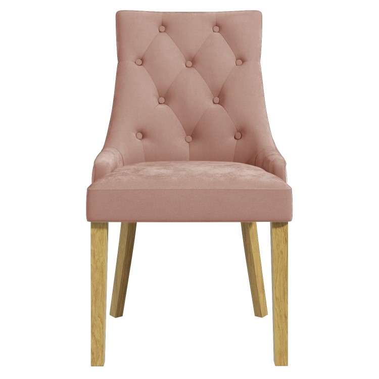 Set of 4 Pink Velvet Dining Chairs - Kaylee