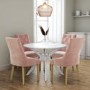 Set of 4 Pink Velvet Dining Chairs - Kaylee