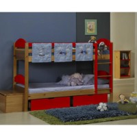 Verona Design Maximus Solid Pine Single Bunk Bed in Red - 90x190cm