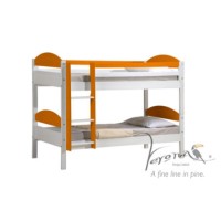 Verona Design Maximus White Single Bunk Bed in Orange - 90x190cm