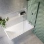 Freestanding Shower Bath Single Ended Right Hand Corner with Chrome Bath Screen 1500 x 740mm - Kona