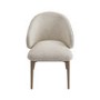 Set of 2 Beige Fabric Curved Dining Chair with Exposed Back - Kori