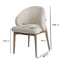 Set of 2 Beige Upholstered Curved Dining Chair with Solid Rustic Exposed Back - Kori