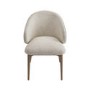 ALMOST PERFECT - Beige Upholstered Curved Dining Chair With Solid Oak Exposed Back - Kori