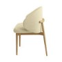 Cream Upholstered Curved Dining Chair with Limewash Solid Wood Exposed Back - Kori