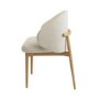 Cream Upholstered Curved Dining Chair with Limewash Solid Oak Exposed Back - Kori