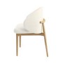 Round Limewash Oak Dining Table Set with 4 Cream Upholstered Chairs - Seats 4 - Wave