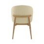 Cream Upholstered Curved Dining Chair with Limewash Solid Wood Exposed Back - Kori