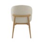 Cream Upholstered Curved Dining Chair with Limewash Solid Oak Exposed Back -Set of 4 - Kori