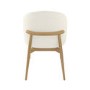 Round Limewash Oak Dining Table Set with 4 Cream Upholstered Chairs - Seats 4 - Wave
