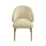 Cream Upholstered Curved Dining Chair with Limewash Solid Wood Exposed Back - Kori