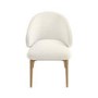 Round Limewash Oak Dining Table Set with 4 Cream Upholstered Chairs - Seats 4 - Wave