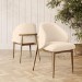 Cream Upholstered Curved Dining Chair with Limewash Solid Oak Exposed Back - Kori