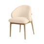 ALMOST PERFECT - Cream Upholstered Curved Dining Chair with Limewash Solid Oak Exposed Back - Kori