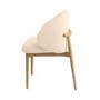 ALMOST PERFECT - Cream Upholstered Curved Dining Chair with Limewash Solid Oak Exposed Back - Kori